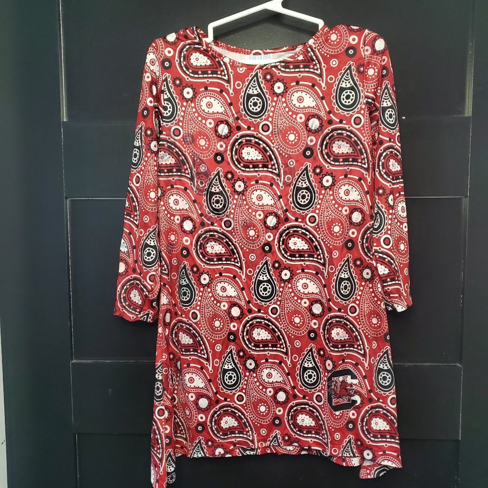 Gamecock Paisley tunic dress by Vive La Fete